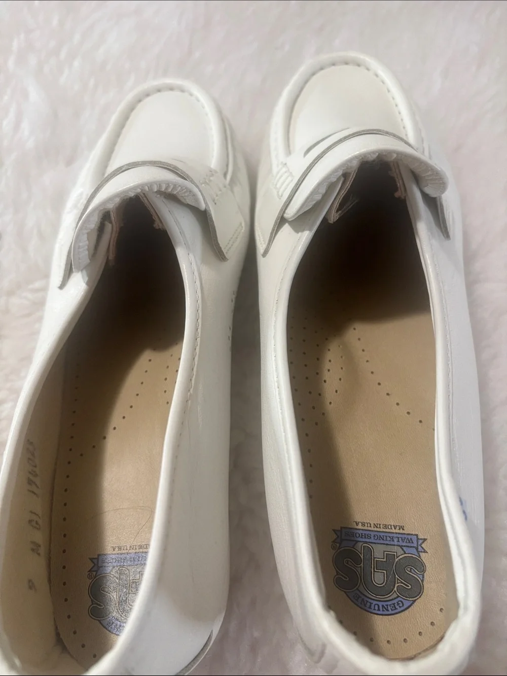SAS Men's White Leather Penny Slip-On Loafers new no box